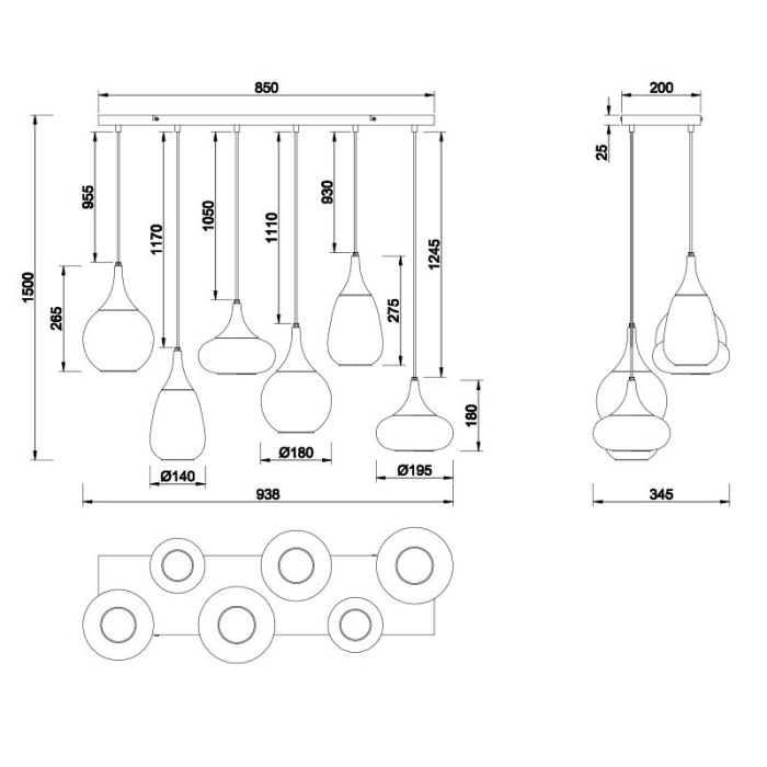 Bernstein Pendelleuchte Design, Sybren