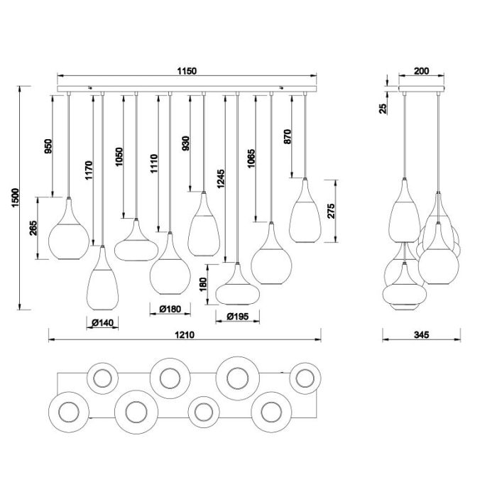 Bernstein Pendelleuchte Design, Sybren