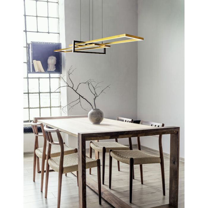 Messing Pendelleuchte Modern, Hatun, 34W, 3000K LED