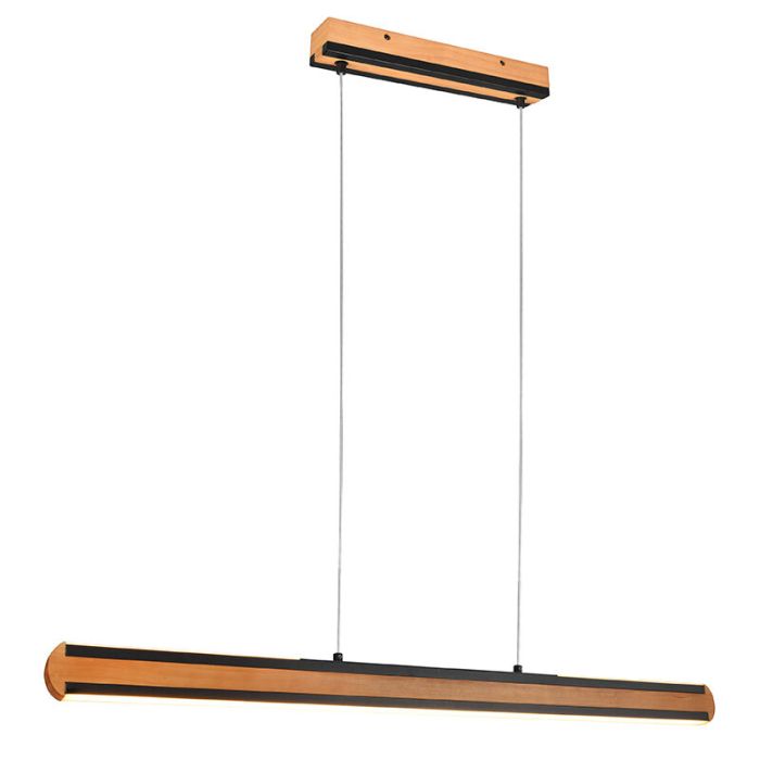 Holz Pendelleuchte Modern, Cengiz, 40W, in Lichtfarbe einstellbare LED, mit Schalter