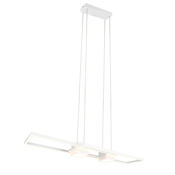 Weiße Pendelleuchte Design, Sohaib, 37W, warm- bis kaltweiß einstellbare LED, 3-stufig dimmbar