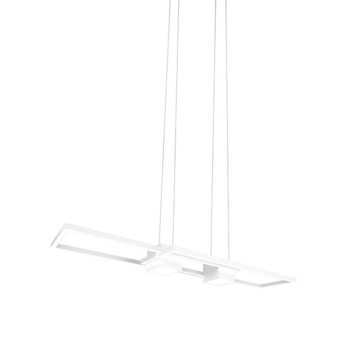 Weiße Pendelleuchte Design, Sohaib, 37W, warm- bis kaltweiß einstellbare LED, 3-stufig dimmbar