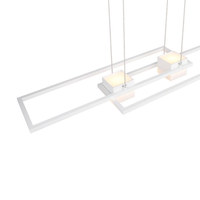 Weiße Pendelleuchte Design, Sohaib, 37W, warm- bis kaltweiß einstellbare LED, 3-stufig dimmbar