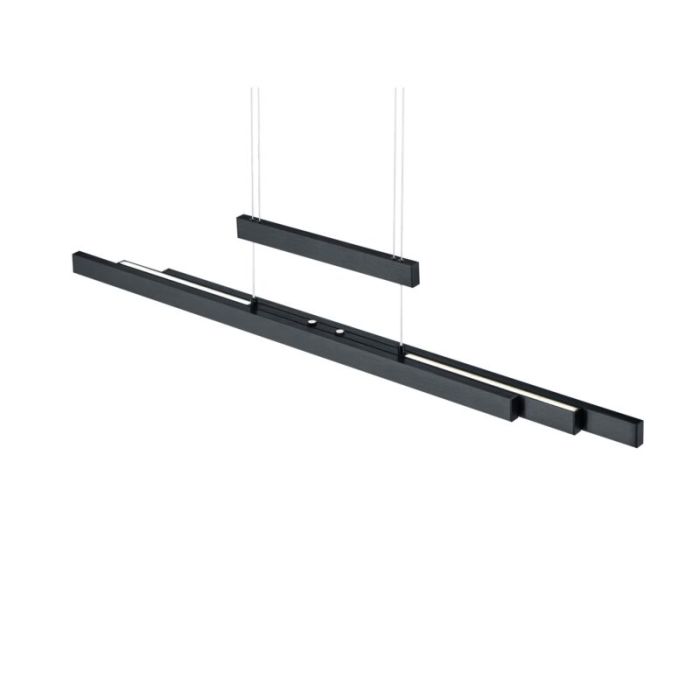 Schwarze Pendelleuchte Modern, Jessey, 42W, warm- bis kaltweiß einstellbare LED, mit Touch-Dimmer