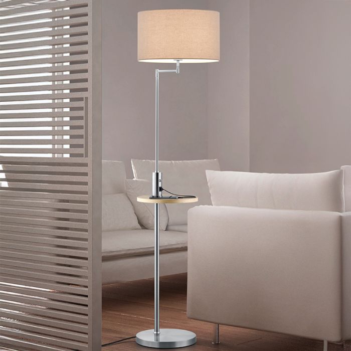 Graue Stehlampe Modern, Logiso