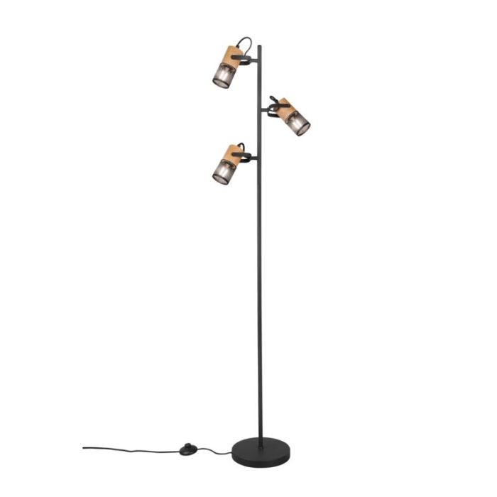 Schwarze Stehlampe Vintage, Jessica, mit Schalter