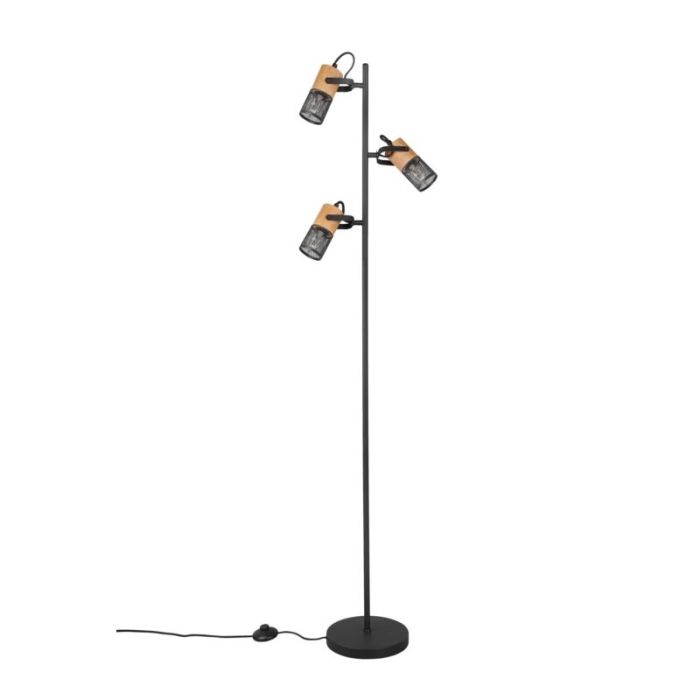Schwarze Stehlampe Vintage, Jessica, mit Schalter