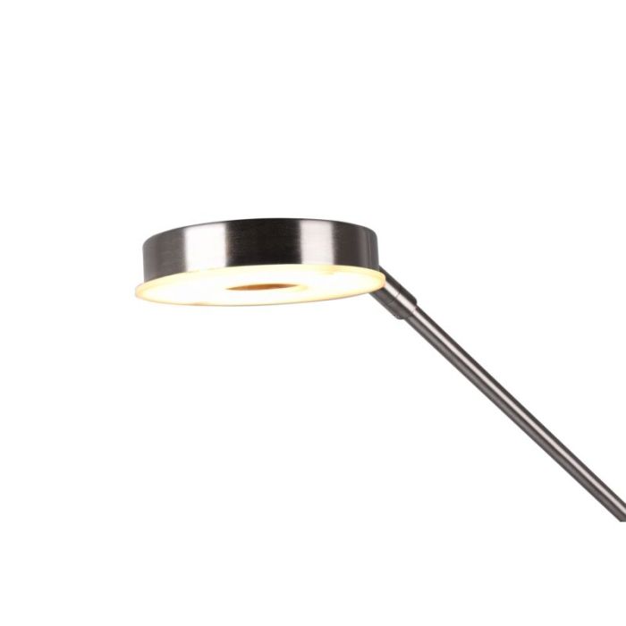 Nickel Leselampe Stehlampe Modern, Yazid, 32W, in Lichtfarbe einstellbare LED, mit Touch-Dimmer