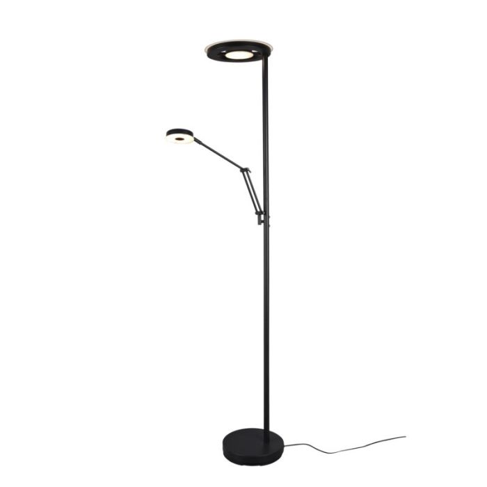 Schwarze Leselampe Stehlampe Modern, Yazid, 32W, in Lichtfarbe einstellbare LED, mit Touch-Dimmer
