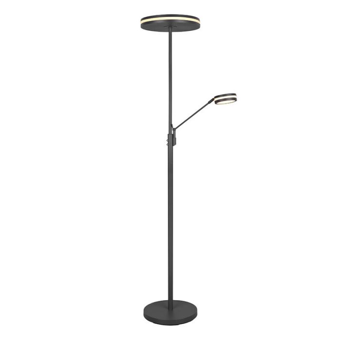 Anthrazit Leselampe Stehlampe Modern, Marjon, 35W, warm- bis kaltweiß einstellbare LED, mit Touch-Dimmer