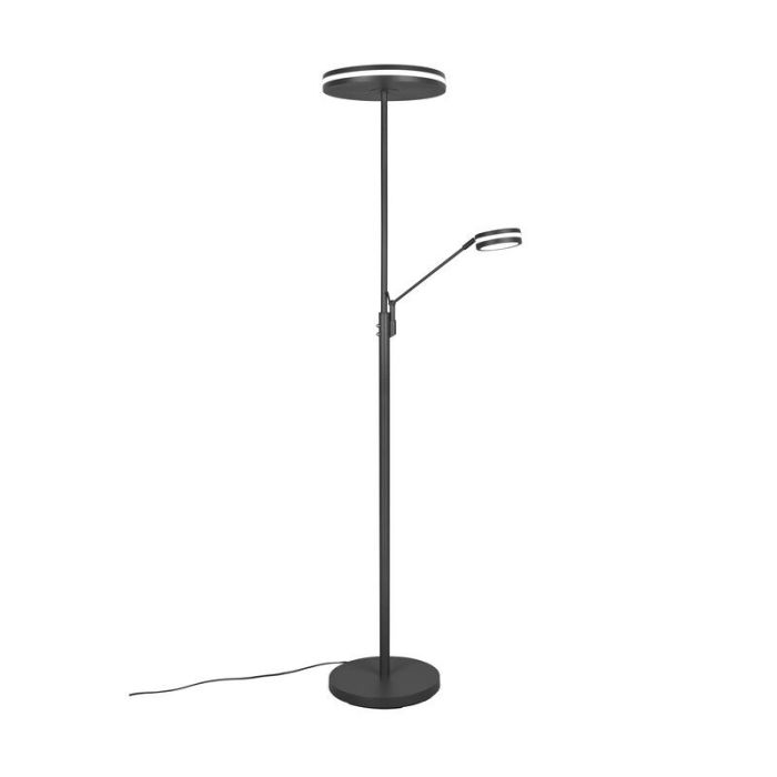 Anthrazit Leselampe Stehlampe Modern, Marjon, 35W, warm- bis kaltweiß einstellbare LED, mit Touch-Dimmer