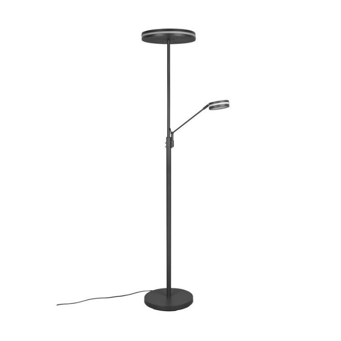 Anthrazit Leselampe Stehlampe Modern, Marjon, 35W, warm- bis kaltweiß einstellbare LED, mit Touch-Dimmer
