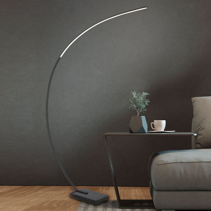 Schwarze Bogenlampe Modern, Yoel, 18W, 3000K LED, mit Schalter