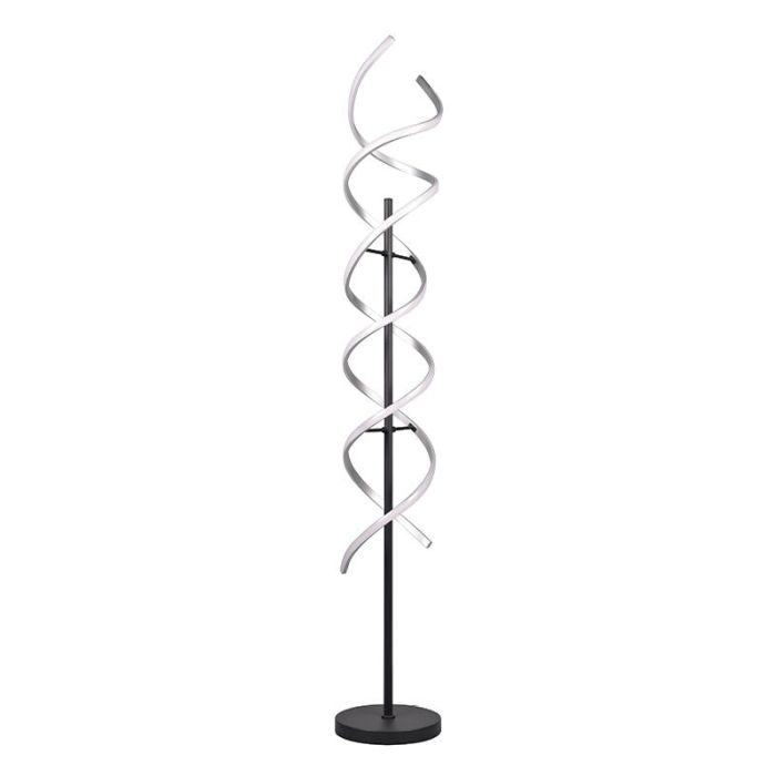 Chrom Stehlampe Design, Sylvian, 32W, warm- bis kaltweiß einstellbare LED, mit Touch-Dimmer