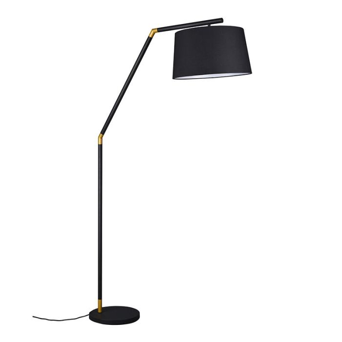 Schwarze Bogenlampe Modern, Lendy, mit Schalter