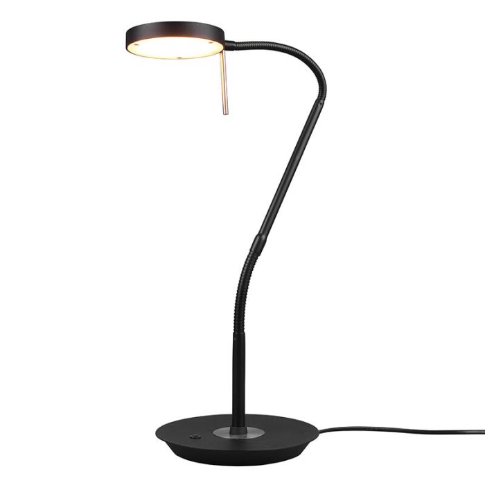 Schwarze Tischleuchte Modern, Bilge, 12W, in Lichtfarbe einstellbare LED, mit Schalter