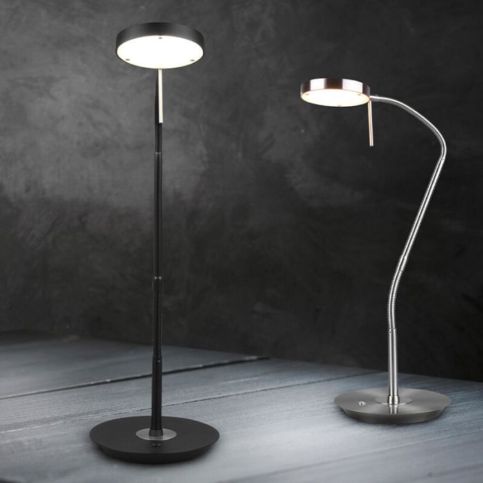 Schwarze Tischleuchte Modern, Bilge, 12W, in Lichtfarbe einstellbare LED, mit Schalter