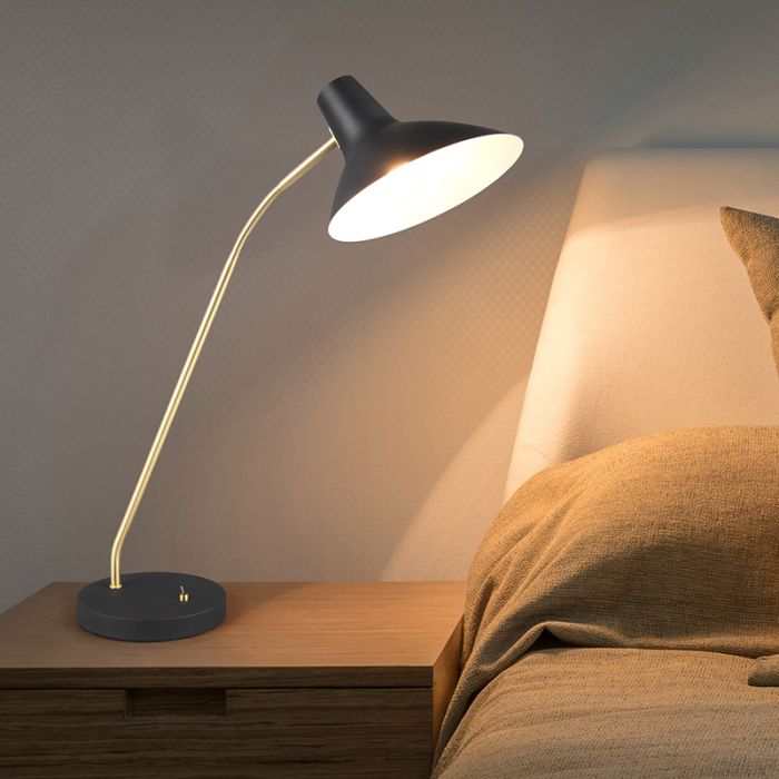 Schwarze Schreibtischlampe Antik, Merit