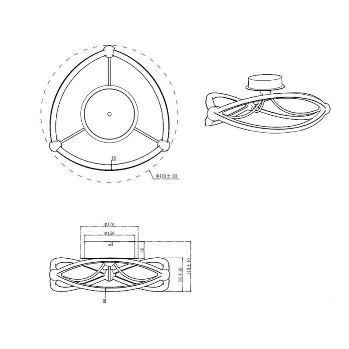 Messing Deckenlampe Modern, Remy, 20W, 3000K LED