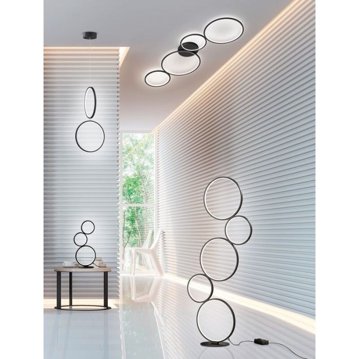 Schwarze Deckenlampe Modern, Robon, 37W, 3000K LED