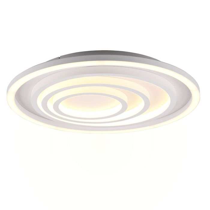 Weiße Deckenlampe Modern, Carolijn, 40W, warm- bis kaltweiß einstellbare LED, mit Fernbedienung