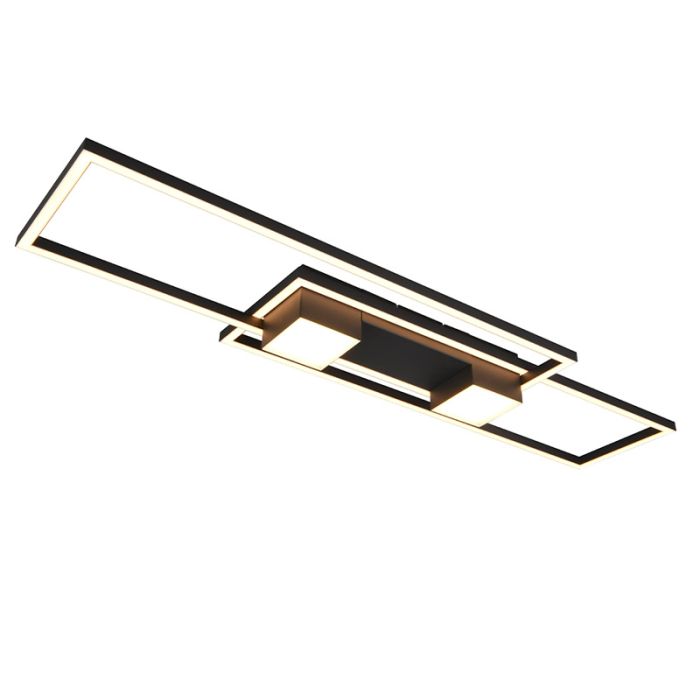Schwarze Deckenlampe Design, Sohaib, 37W, warm- bis kaltweiß einstellbare LED, 3-stufig dimmbar