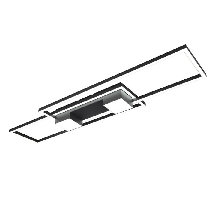 Schwarze Deckenlampe Design, Sohaib, 37W, warm- bis kaltweiß einstellbare LED, 3-stufig dimmbar