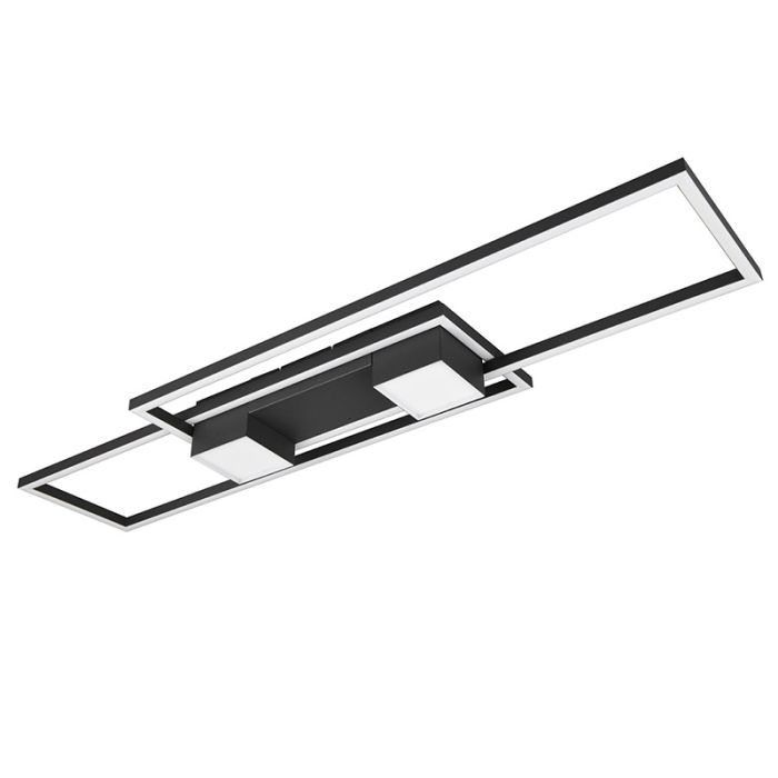 Schwarze Deckenlampe Design, Sohaib, 37W, warm- bis kaltweiß einstellbare LED, 3-stufig dimmbar