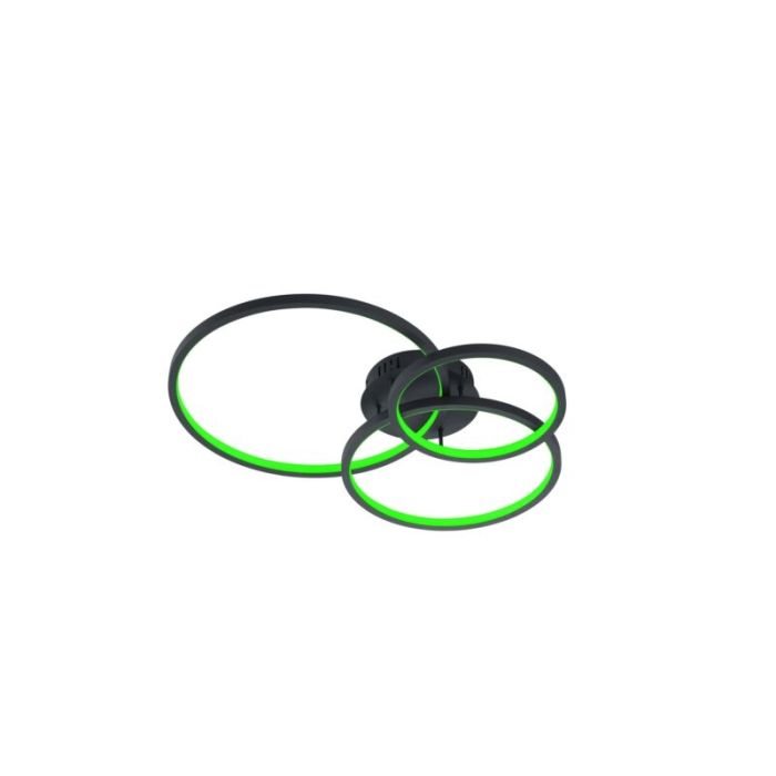 Anthrazit Deckenlampe Modern, Harold, 36W, RGBW LED, mit Fernbedienung
