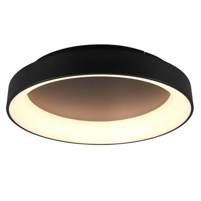 Schwarze Deckenlampe Modern, Jered, 48W, warm- bis kaltweiß einstellbare LED, mit Fernbedienung