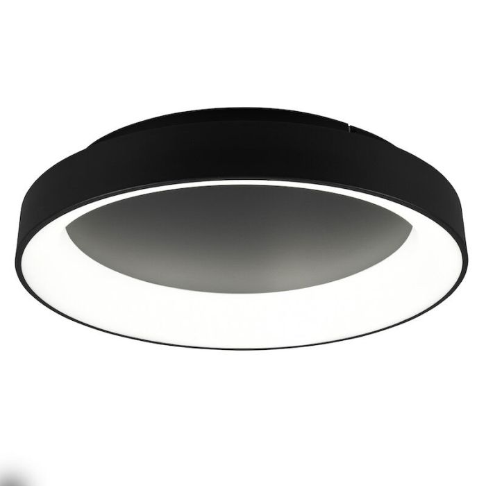 Schwarze Deckenlampe Modern, Jered, 48W, warm- bis kaltweiß einstellbare LED, mit Fernbedienung