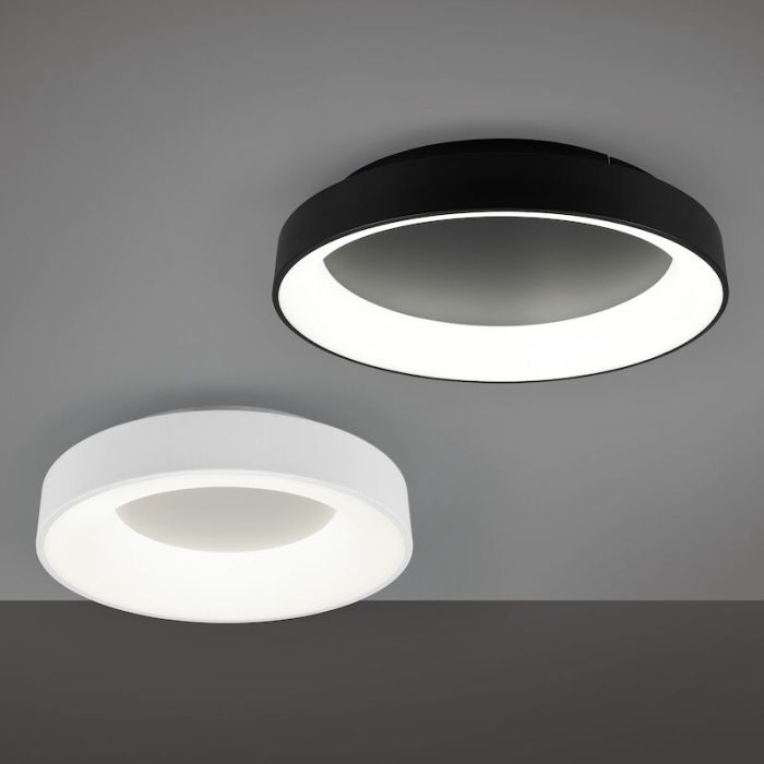 Schwarze Deckenlampe Modern, Jered, 48W, warm- bis kaltweiß einstellbare LED, mit Fernbedienung