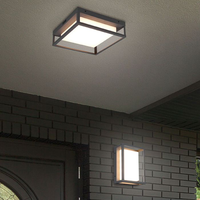 Anthrazit Außenleuchte Metall, Rolina, 14W, warm- bis kaltweiß einstellbare LED, IP54, 3-stufig dimmbar