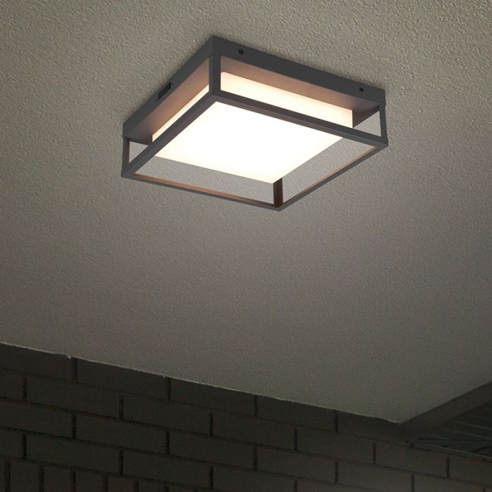 Anthrazit Außenleuchte Metall, Rolina, 14W, warm- bis kaltweiß einstellbare LED, IP54, 3-stufig dimmbar