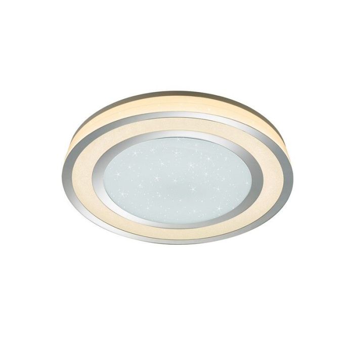 Chrom Deckenlampe Modern, Saleem, 45W, warm- bis kaltweiß einstellbare LED, mit Schalter