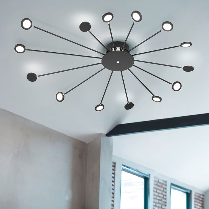 Schwarze Deckenlampe Modern, Florian, 2,6W, 3000K LED