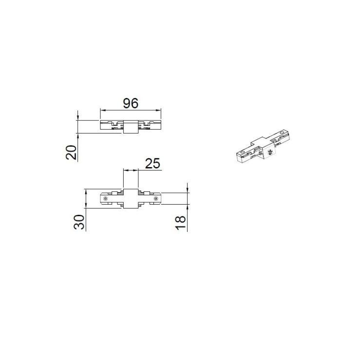 Grauer Stecker 2-Phasen-Schienenbeleuchtung