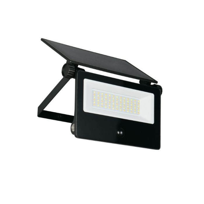 Schwarze Solar Außen Wandleuchte Modern, Mihriban, 18W, White Switch LED, IP54