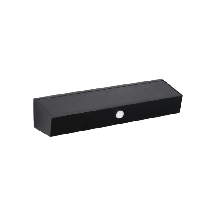 Schwarze Solar Außen Wandleuchte Modern, Ravindra, 6W, 4000K LED, IP44