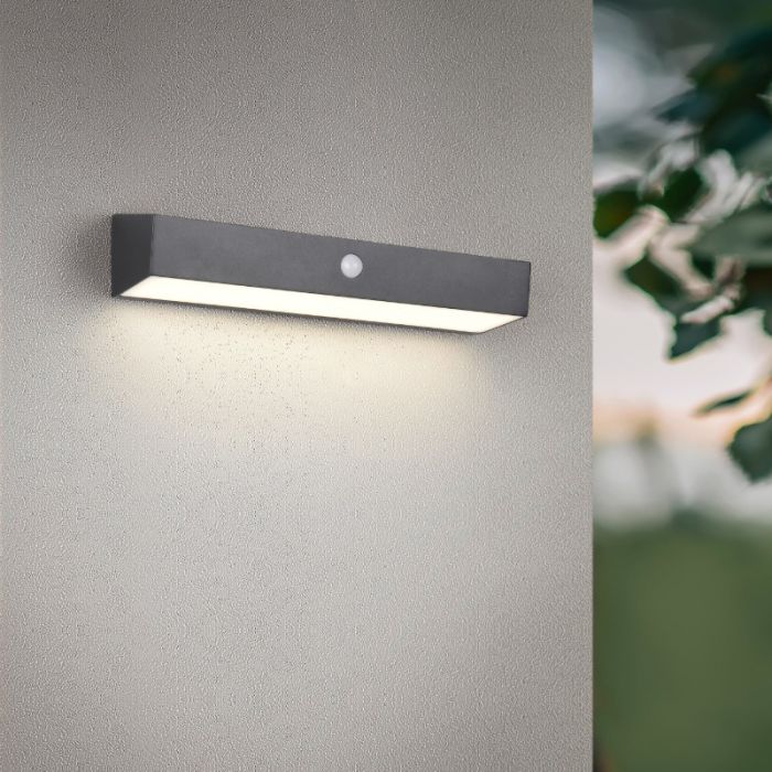 Schwarze Solar Außen Wandleuchte Modern, Ravindra, 6W, 4000K LED, IP44