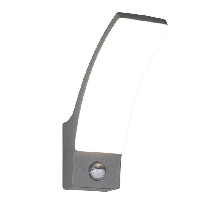 Anthrazit Außen Wandleuchte mit Bewegungsmelder Modern, Popke, 12,5W, 4000K LED, IP44