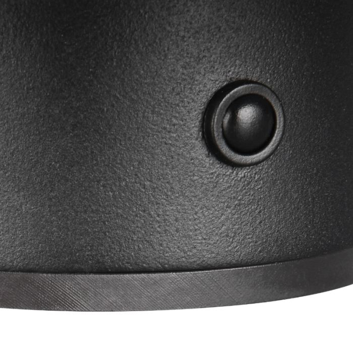 Schwarze aufladbare Wandleuchte Metall, Khaoula, 1,5W, 3000K LED, 3-stufig dimmbar