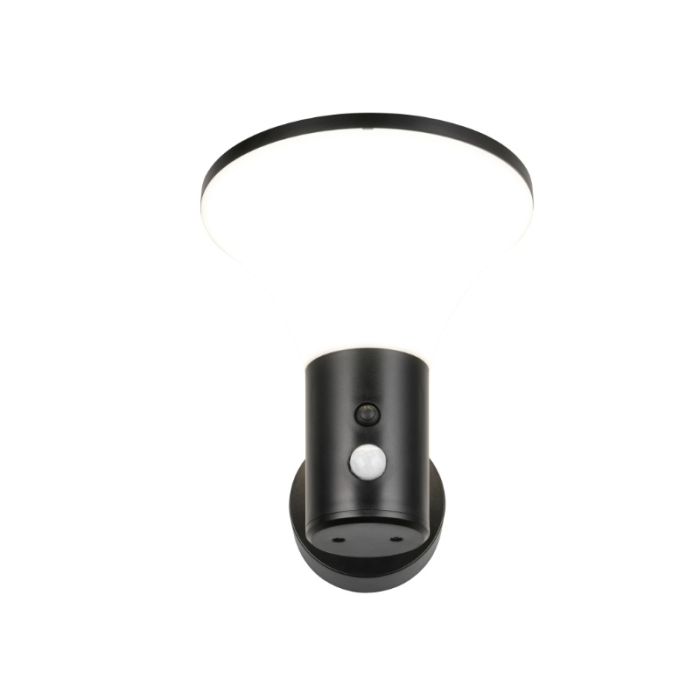 Schwarze Solar Außen Wandleuchte Modern, Nebahat, 3W, 4000K LED, IP44