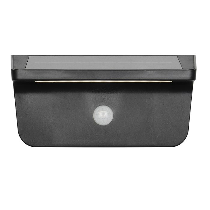 Schwarze Solar Außen Wandleuchte Modern, Mukaddes, 8W, 4000K LED, IP44