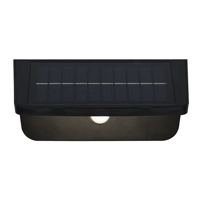 Schwarze Solar Außen Wandleuchte Modern, Mukaddes, 8W, 4000K LED, IP44