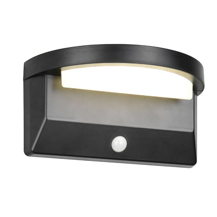 Schwarze Solar Außen Wandleuchte Modern, Neelam, 8W, 4000K LED, IP44