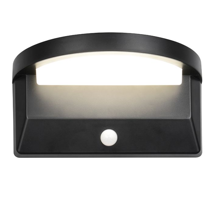 Schwarze Solar Außen Wandleuchte Modern, Neelam, 8W, 4000K LED, IP44
