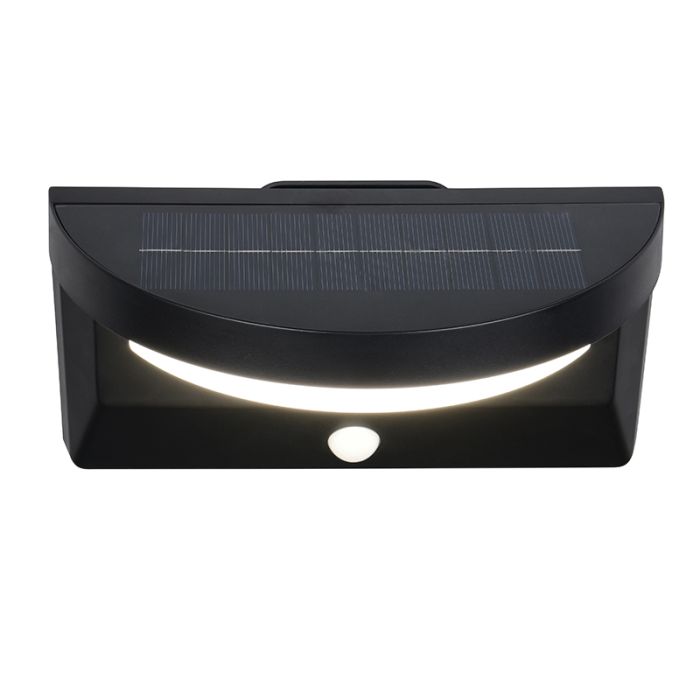Schwarze Solar Außen Wandleuchte Modern, Neelam, 8W, 4000K LED, IP44