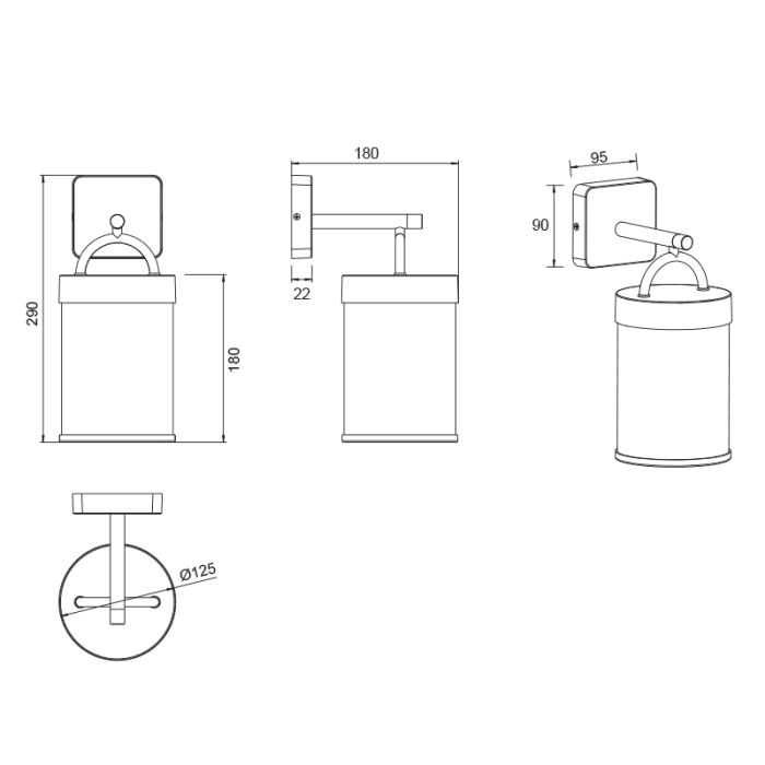 Rostfarbene Außenleuchte Modern, Piter, IP44