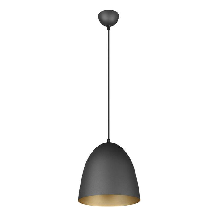 Schwarze Pendelleuchte Halbkugel Modern, Ingmar